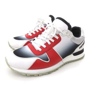 グラデーション スニーカー キャンバス モノグラム 6.5 25.5cm ホワイト レッド