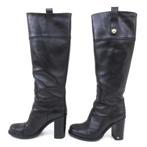 LOUIS VUITTON メダリオン ロングブーツ 37 ブラック
