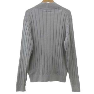 Aquascutum カーディガン ボタン ハイネック コットン ニット トップス L グレー IBO14
