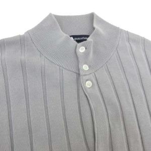 Aquascutum カーディガン ボタン ハイネック コットン ニット トップス L グレー IBO14