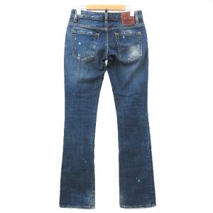 DSQUARED2 ダメージ加工ブーツカットデニムパンツ ブルー