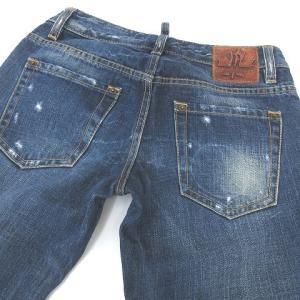 DSQUARED2 ダメージ加工ブーツカットデニムパンツ ブルー
