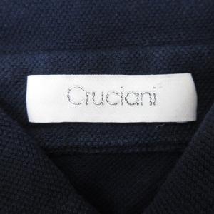 Cruciani ワイドカラーポロシャツ 44 ネイビー