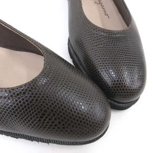 Salvatore Ferragamo PREMIO レザー パンプス リザード型押し フラット シューズ イタリア製 5.5 C 23cm 茶 ブラウン