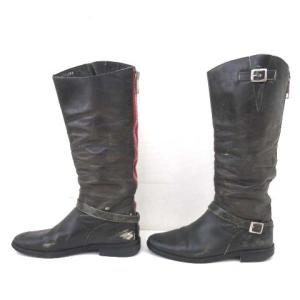 GOLDEN GOOSE エンジニア ブーツ ロング ヴィンテージ加工 レザー イタリア製 39 約26cm ブラウン WGA1