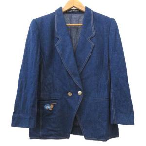 LEONARD フラワー刺繍シルクデニムジャケット 9 ブルー