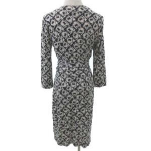 DIANE von FURSTENBERG 16SS 総柄シルクラップワンピース ブラック