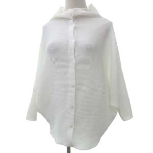 21SS カーディガン シャツ ドルマンスリーブ プリーツ ハイネック F ホワイト IBO15
