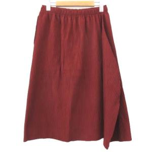 21SS プリーツひざ丈フリルスカート F ブラウン