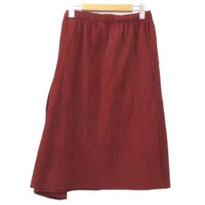 me ISSEY MIYAKE 21SS プリーツひざ丈フリルスカート F ブラウン