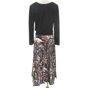 Emilio Pucci イタリア製 国内正規 ワンピース ロング シフォン 切替 40 M ブラック IBO15