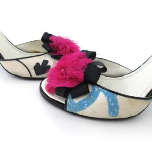 CHANEL  パンプス ココマーク オープントゥ フラワーモチーフ 36