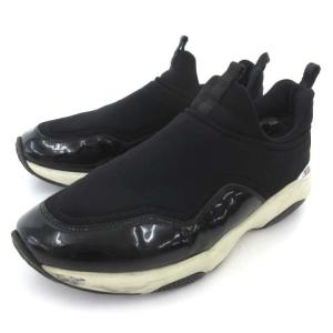 GIOLLY1 スニーカー エナメル 切替 イタリア製 7M ブラック