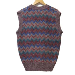 MISSONI uomo Vネックウールニットベスト パープル
