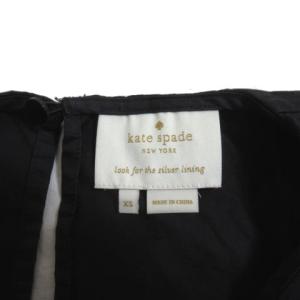 kate spade new york ワンピース ひざ丈 半袖 刺繍 コットン XS ブラック