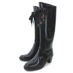 レインブーツ レースアップデザイン ラバーブーツ イタリア製 39 ブラック
