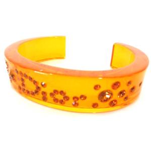バングル アクリル スワロフスキー ブランドロゴ オレンジ