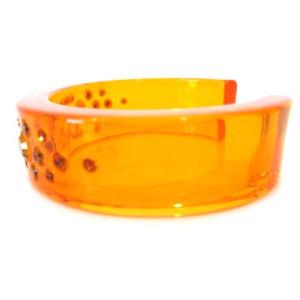 Dior バングル アクリル スワロフスキー ブランドロゴ オレンジ