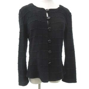 イタリア製 国内正規 ニット カーディガン フリルパイピング 44 M ブラック  IBO15