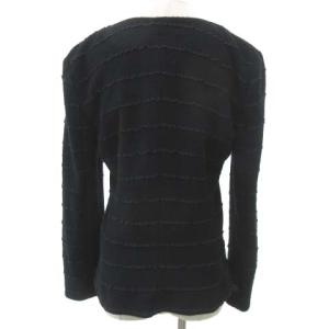 ARMANI COLLEZIONI イタリア製 国内正規 ニット カーディガン フリルパイピング 44 M ブラック  IBO15