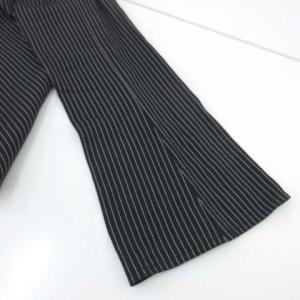 ARMANI COLLEZIONI イタリア製 国内正規 ブラウス フラワーコサージュ付き ストライプ 44 L ブラック IBO15