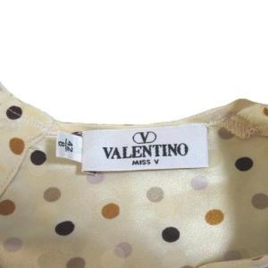 VALENTINO MISS V シャツ ドット ヴィンテージ プルオーバー シルク 42 ベージュ
