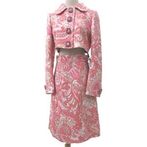 セットアップ ペイズリーラメ刺繍 ビジュー 40 ピンク