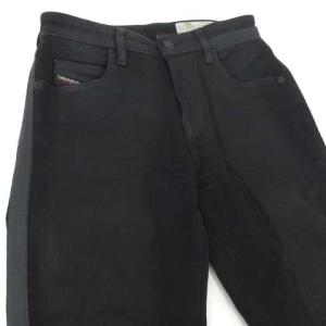 DIESEL ロゴプリントスキニーデニムパンツ 23 ブラック