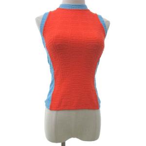 CHANEL 02S ノースリーブ カットソー ココマーク ブルー オレンジ