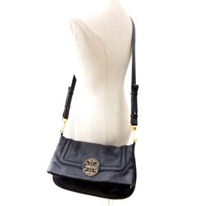 TORY BURCH ショルダーバッグ ロゴ レザー 皮革 黒 ブラック 鞄
