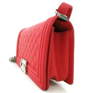 CHANEL ボーイシャネル ココマーク ショルダーバッグ チェーン キャビアスキン ピンク