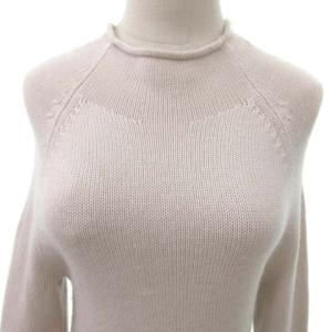 Theory 現行タグ ワンピース ニット フレア ロング 長袖 ハイネック ピンクベージュ S FK