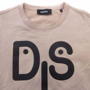 DIESEL トレーナー 長袖 クルーネック リブ ロゴ プリント M ピンク