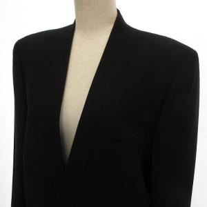 ISSEY MIYAKE スカートスーツ ひざ丈 テーラードジャケット シングル ウール M ブラック