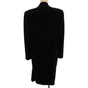 ISSEY MIYAKE スカートスーツ ひざ丈 テーラードジャケット シングル ウール M ブラック