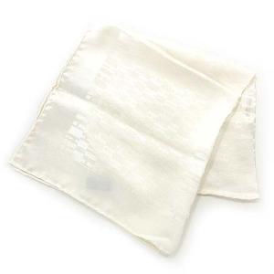 HERMES カレ40 スカーフ H柄 プチカレ シルク 総柄 ハンカチ ポケットチーフ フランス製 ホワイト