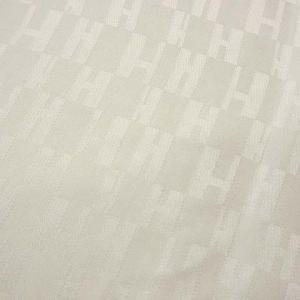 HERMES カレ40 スカーフ H柄 プチカレ シルク 総柄 ハンカチ ポケットチーフ フランス製 ホワイト