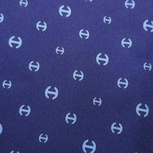 HERMES カレ40 スカーフ プチカレ H柄 シルク ポケットチーフ フランス製 ネイビー