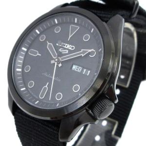 SEIKO 4R36-08LO SBSA059 5スポーツ 腕時計 自動巻き ミリタリーバンド オールブラック