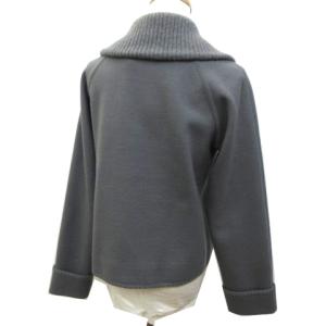 LEONARD ファッション ジャケット 襟ニット ボタン アルパカ混 ウール 3 L グレー