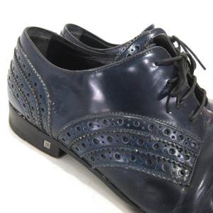 LOUIS VUITTON MT1115 スカイライン ラインダービー ドレスシューズ 革靴 外羽根 ブローグ 7.5