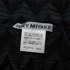 ISSEY MIYAKE プリーツ シャツ 長袖 薄手 立体デザイン 蛇腹 Mブラック