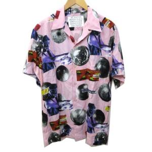 18SS DJ HARVEY S/S HAWAIIAN SHIRT ミラーボール XL ピンク