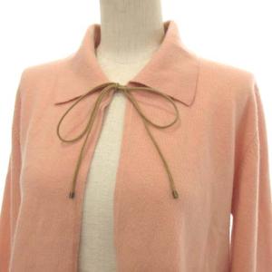 CHANEL 99A カシミヤ ニット カーディガン ココマーク リボンコード トップス イギリス製 38