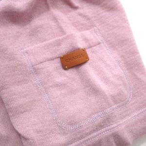 CHANEL ニット カシミヤ レザーロゴパッチ 38 ピンク