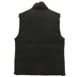 roar ダウンベスト リバーシブル カシミヤ混 ウール ナイロン ヒョウ柄 ワッペン 二丁拳銃ボタン 2 チャコール ベージュ