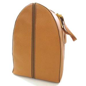 CELINE ボストンバッグ レザー ハンドバッグ ネームタグ付き ロゴプレート イタリア製 ベージュ