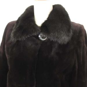 SAGA MINK シェアード コート ミンクファー ジャケット 保証書付き 約M ブラウン