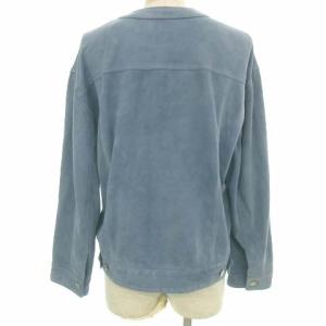 EMMETI ノーカラー ジャケット スエード やぎ革 イタリア製 38 青