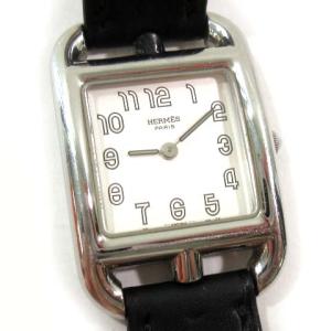 HERMES ケープコッド ドゥブルトゥール PM 腕時計 CC1.210 ブラック D刻印